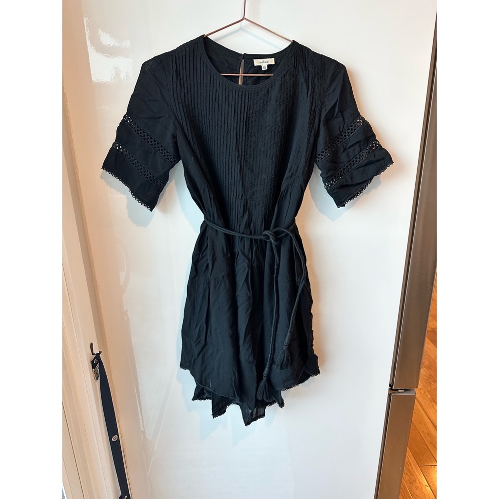Wilfred by Aritzia Black Dress with Removable Rope Belt